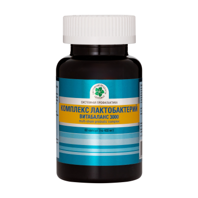 «Лактобактерий Витабаланс 3000» кешені, 60 капс. «Лактобактерий Витабаланс 3000» кешені, 60 капс.
