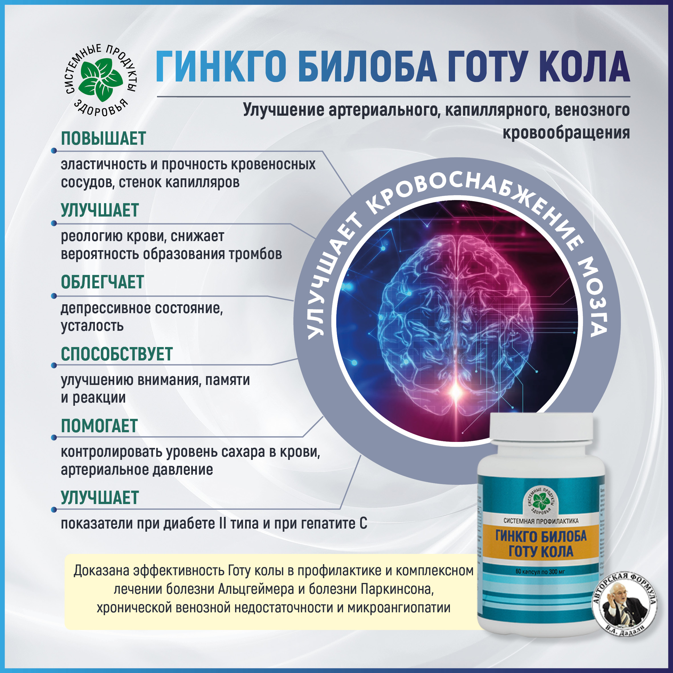 Гингко билоба готу кола, 60 капс.